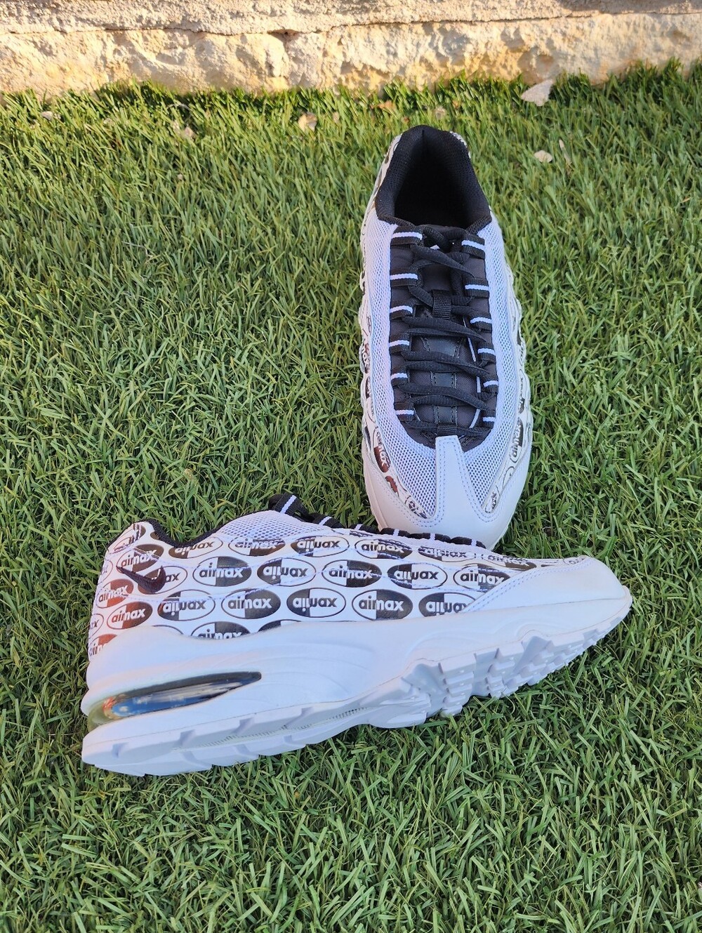 Nike Kids Air Max 95 White/Black All-Over Print